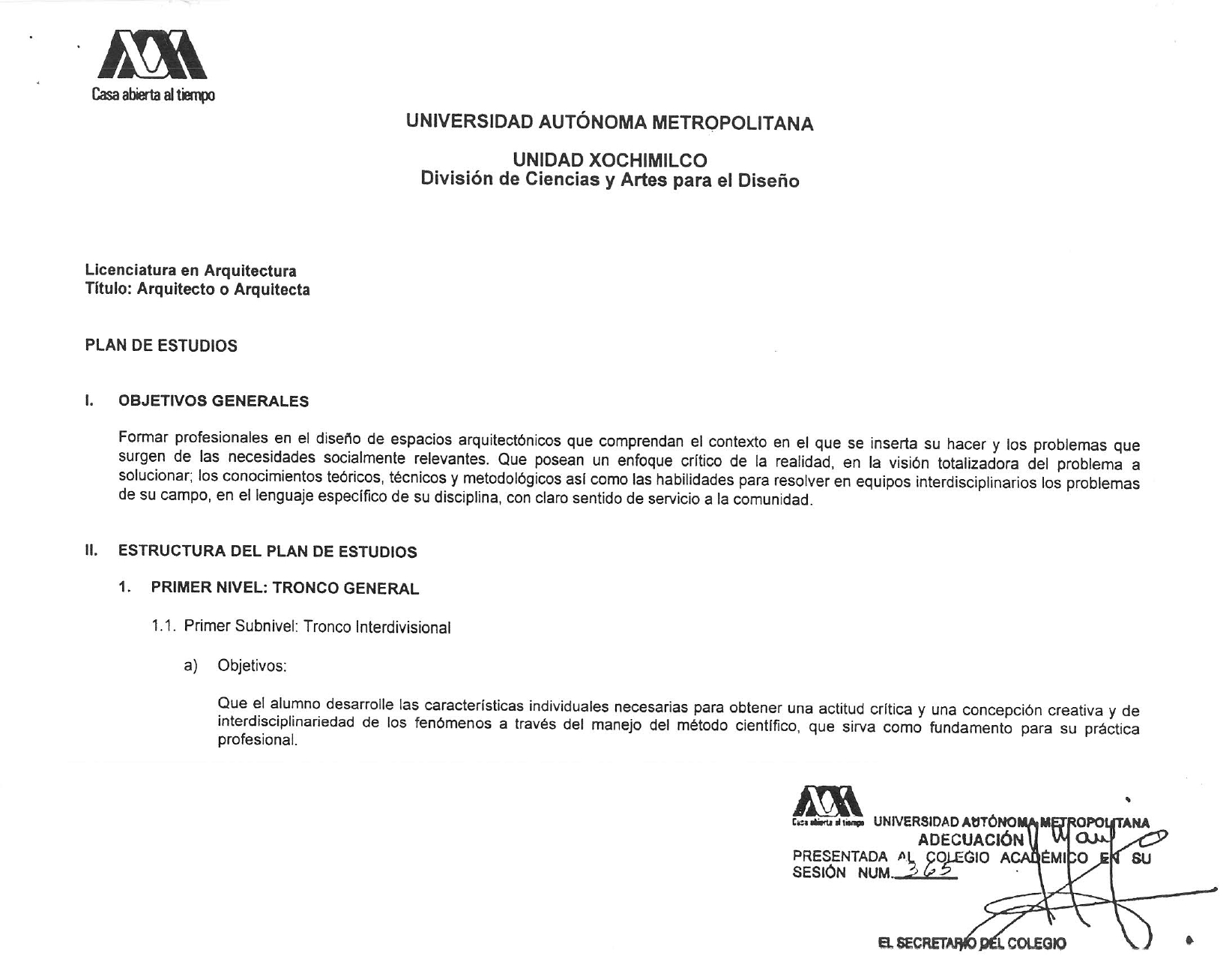 Plan y programa de estudios