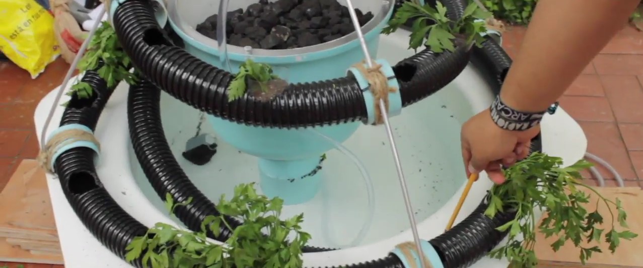 Sistema de cultivo flotante con auto-riego